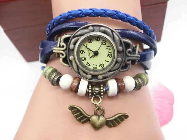 Vintage Flying Heart Bracelet Watch - Casual Pendant Belt Timepiece
